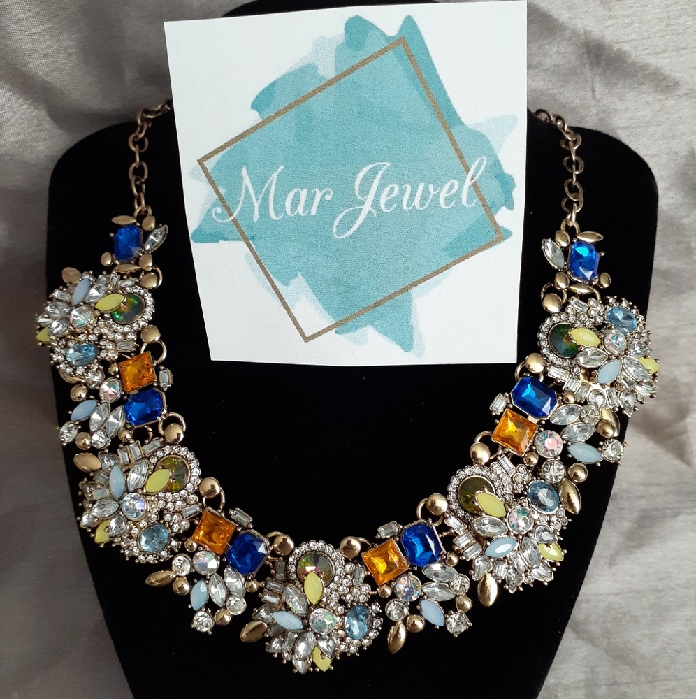 Blue Statement Formal Necklace